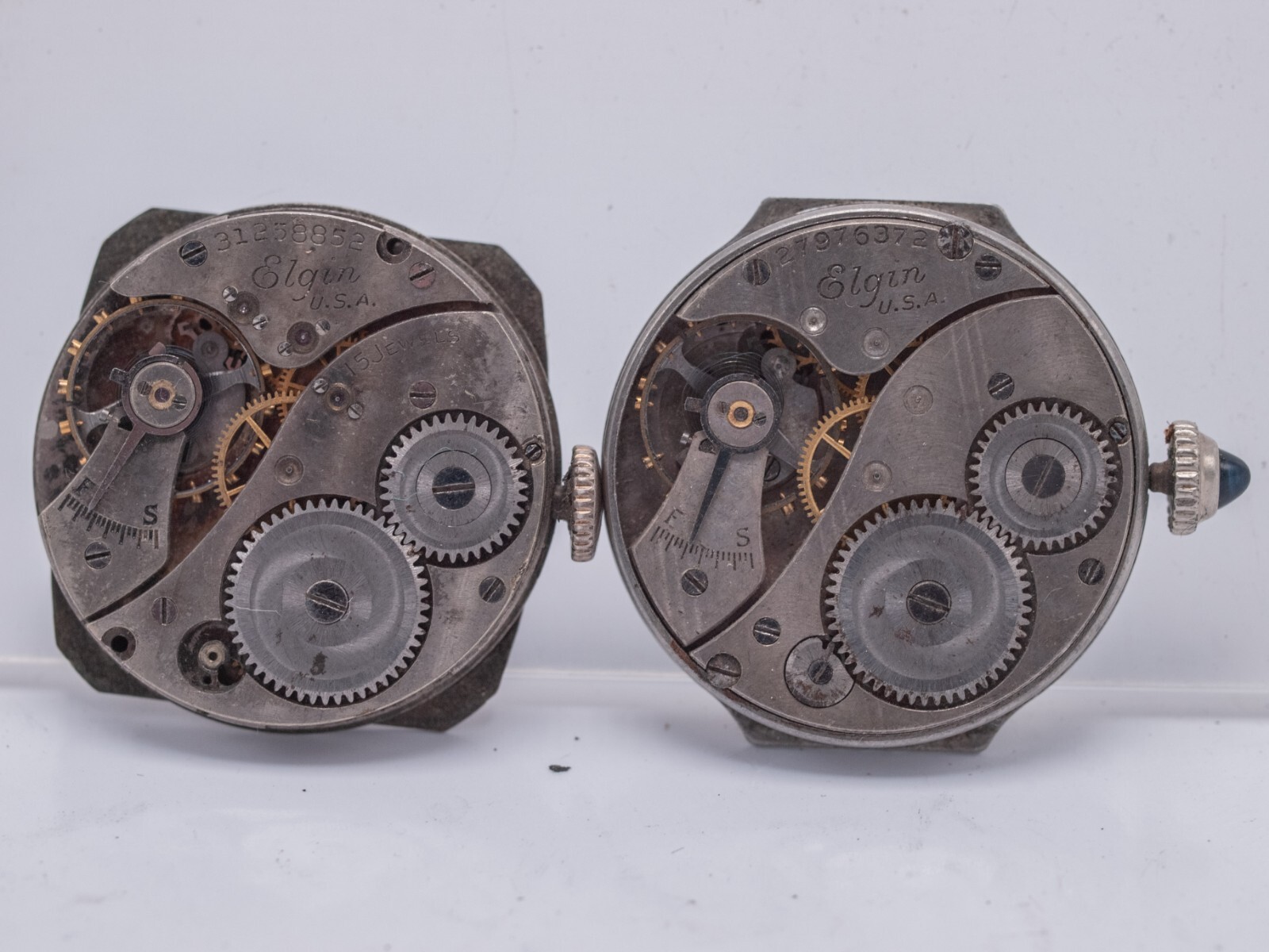 Watchmakers Estate Lot – Elgin USA 6/0s Watch Movements 1928 428 1925 430 Parts