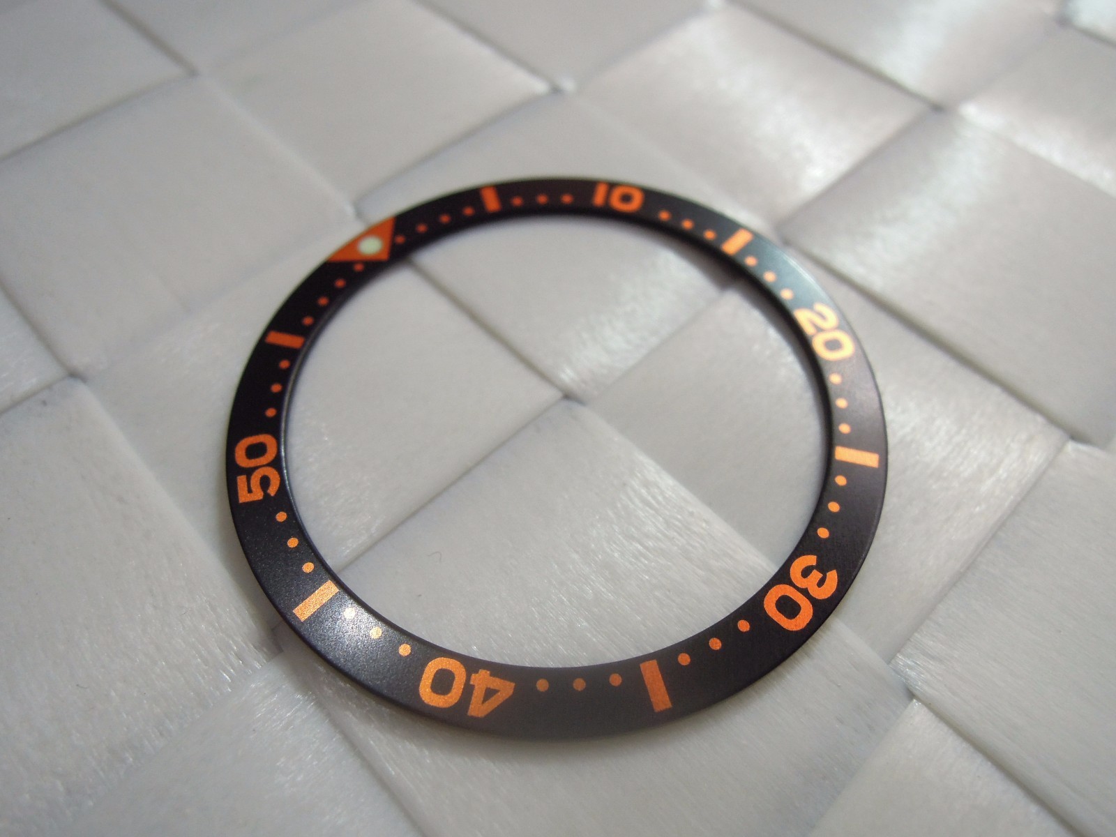 NEW BLACK/ORANGE BEZEL INSERT 38MM LARGE DIVERS SKX007 /7002-7001 /6309-7040