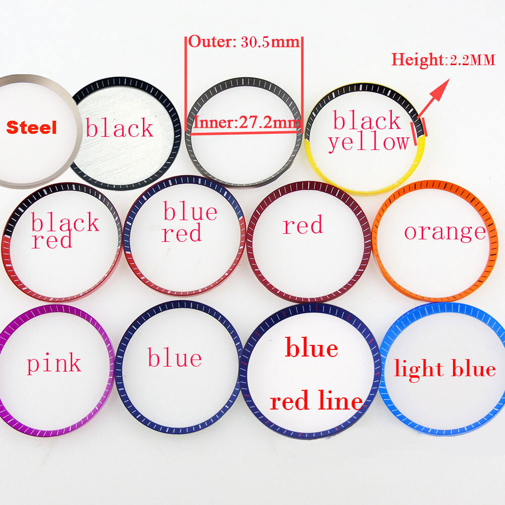 Black Blue White Green Orange Chapter Ring fit for Japan SKX007 Watch MOD Part