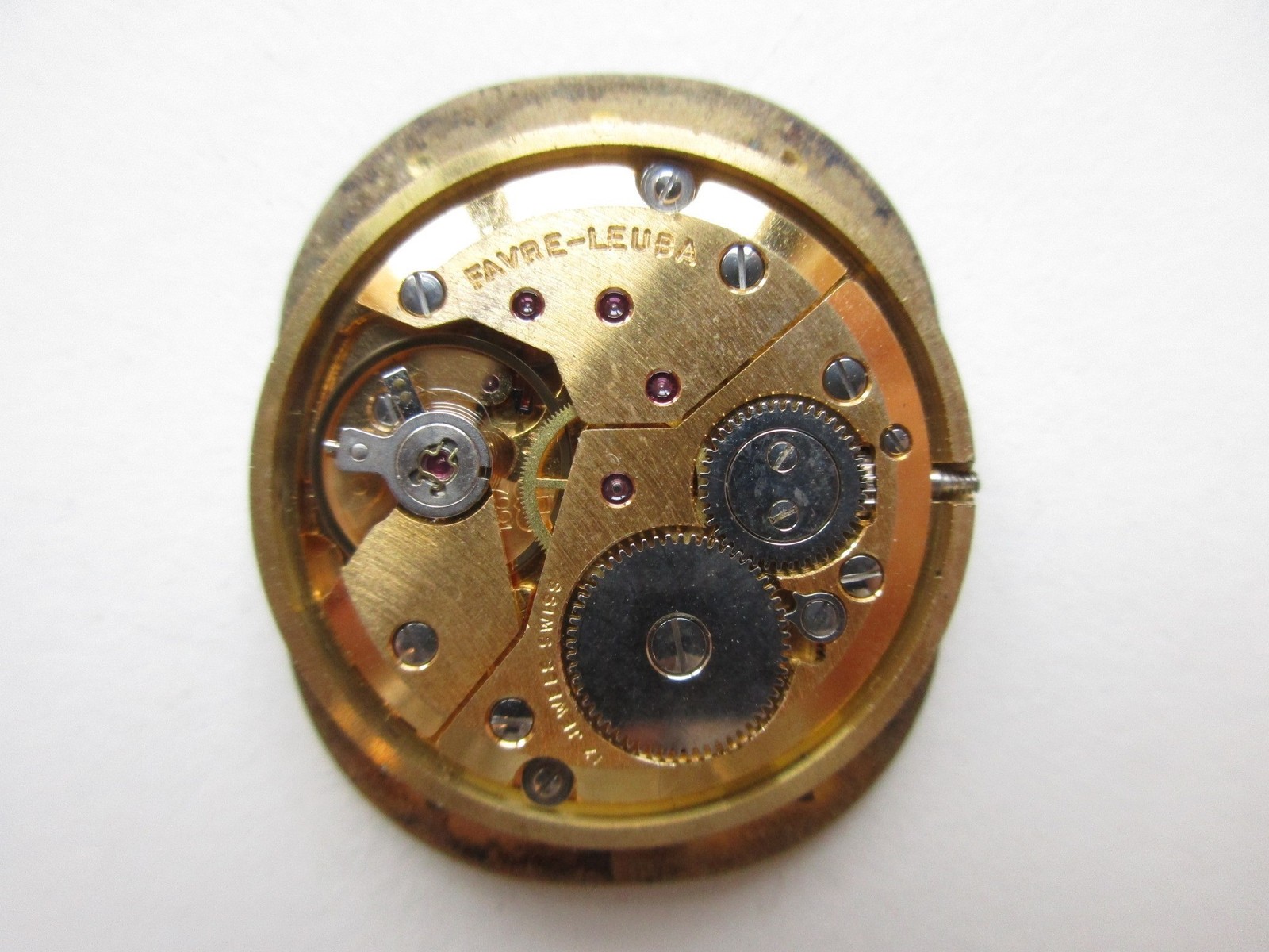 Peseux cal. 7001 – Favre Leuba signed Swiss watch movement -sub seconds- running