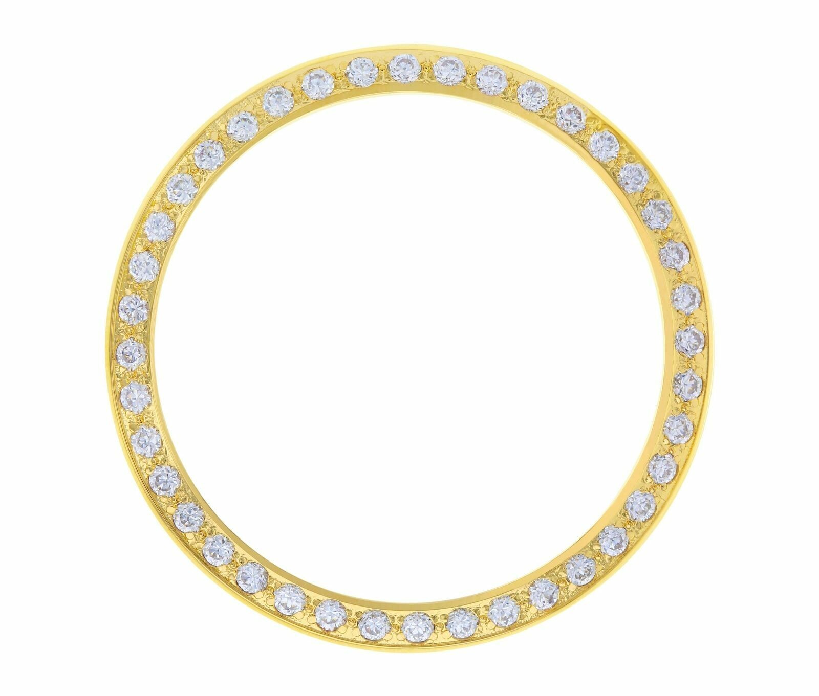 GOLD CREATED DIAMOND BEZEL FOR 34MM ROLEX DATE AIRKING MODEL 15203 15223 15200