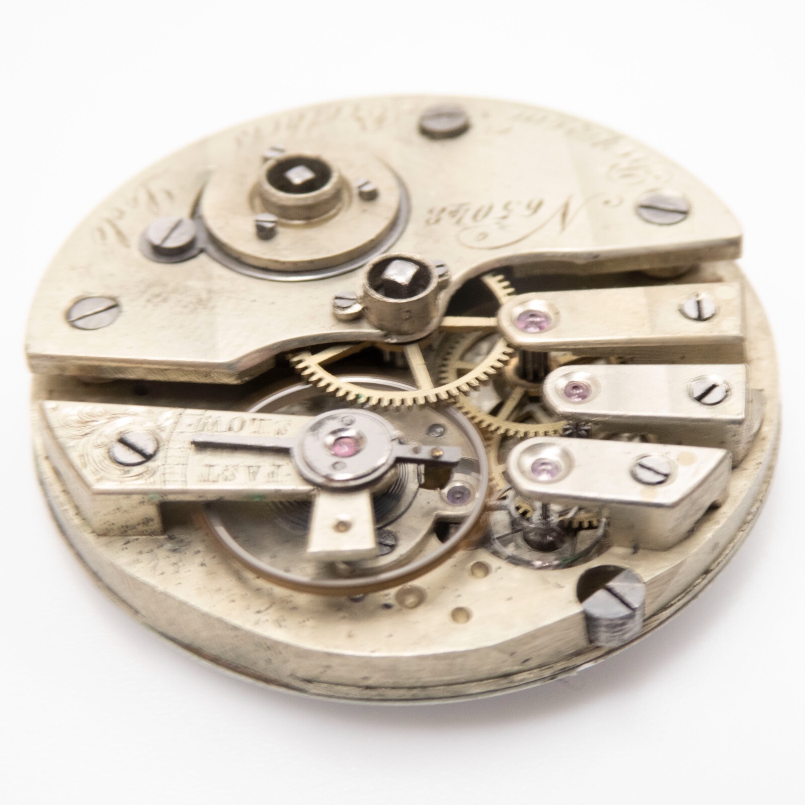 Reymond Brothers 33.8 x 10.1 mm Key Wind Antique Pocket Watch Movement, Runs
