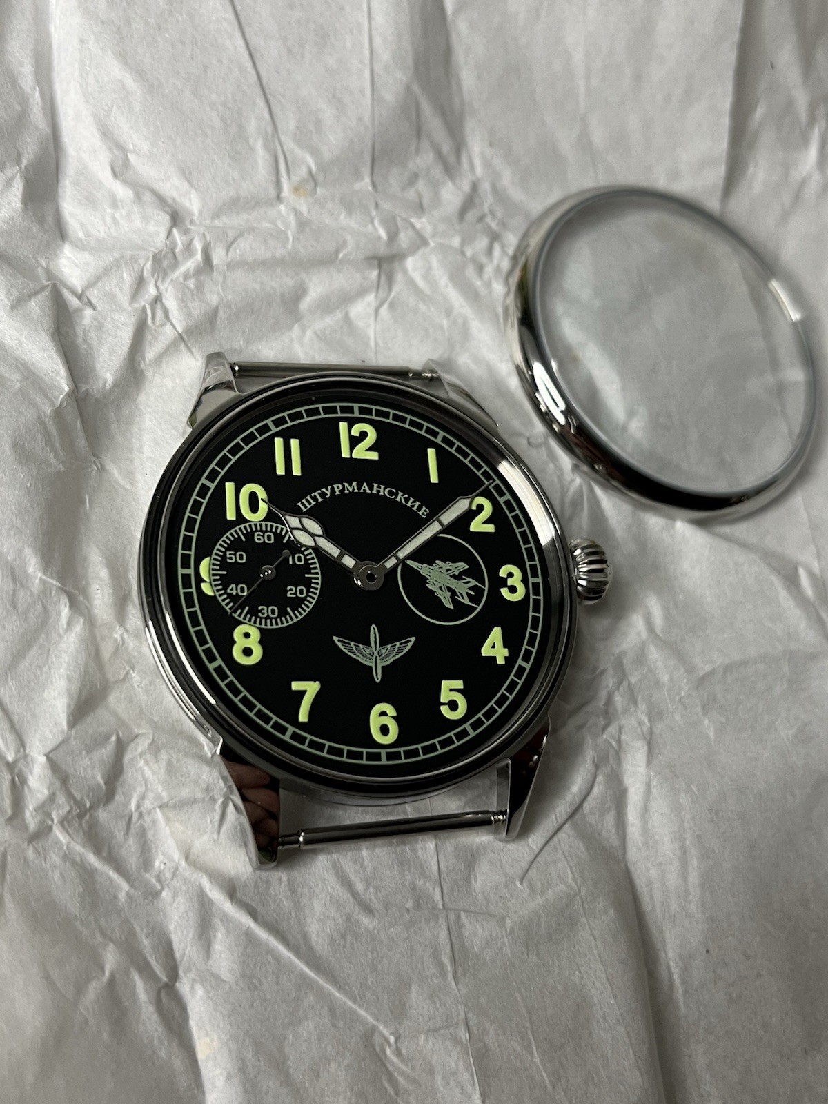 Molnija Marriage Parts Kit – Shturmanskie Style Dial Case Hands – No Movement