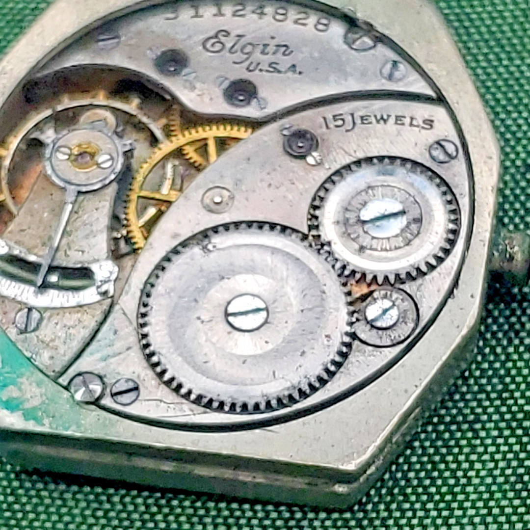 Vintage Elgin 15 Jewels Mechanical Wrist Watch Movement Faces Mechanisms Misc