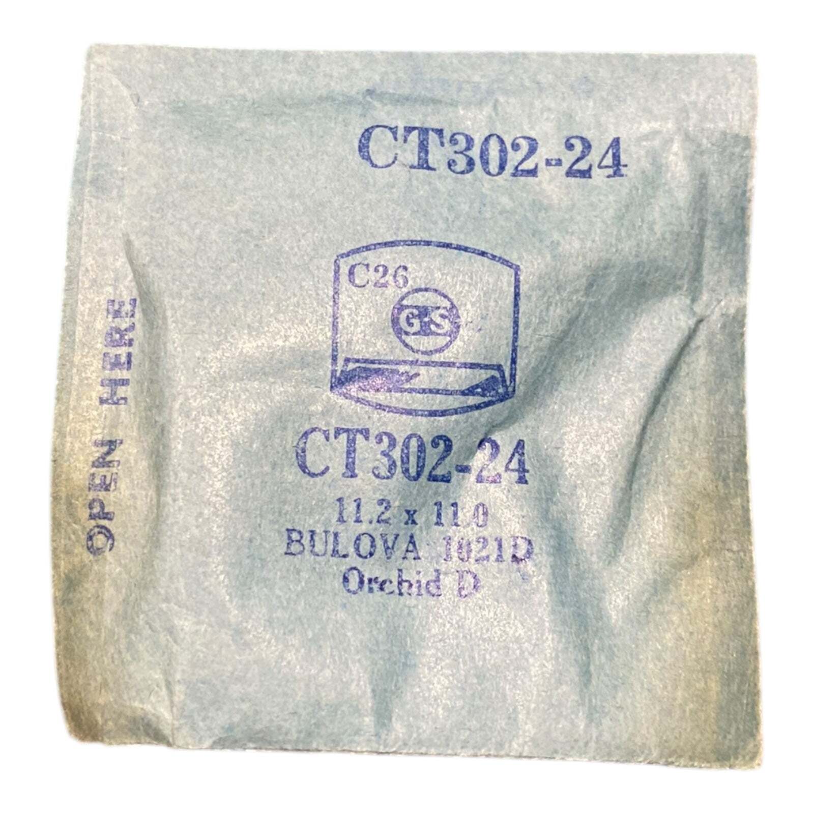 Germanow-Simon Mach (GS) CT302-24 Watch Crystal 11.2×11.0 NOS Part Flexo Bulova
