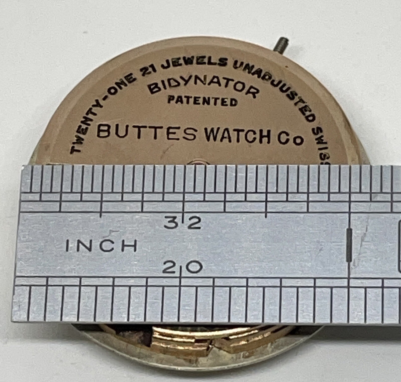 BWC AUTOMATIC MOVEMENT/BUTTES WATCH CO 21 Jewels Incabloc Swiss Runs
