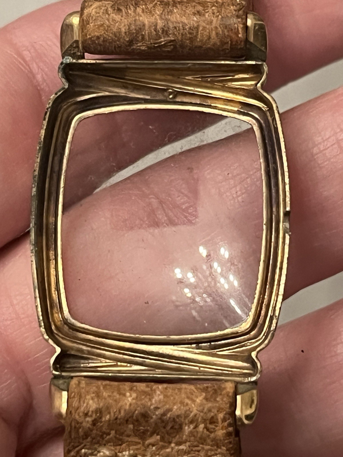 Vintage 10K RGP MASTER SUTTON Empty Watch Case & Pigskin Leather Band
