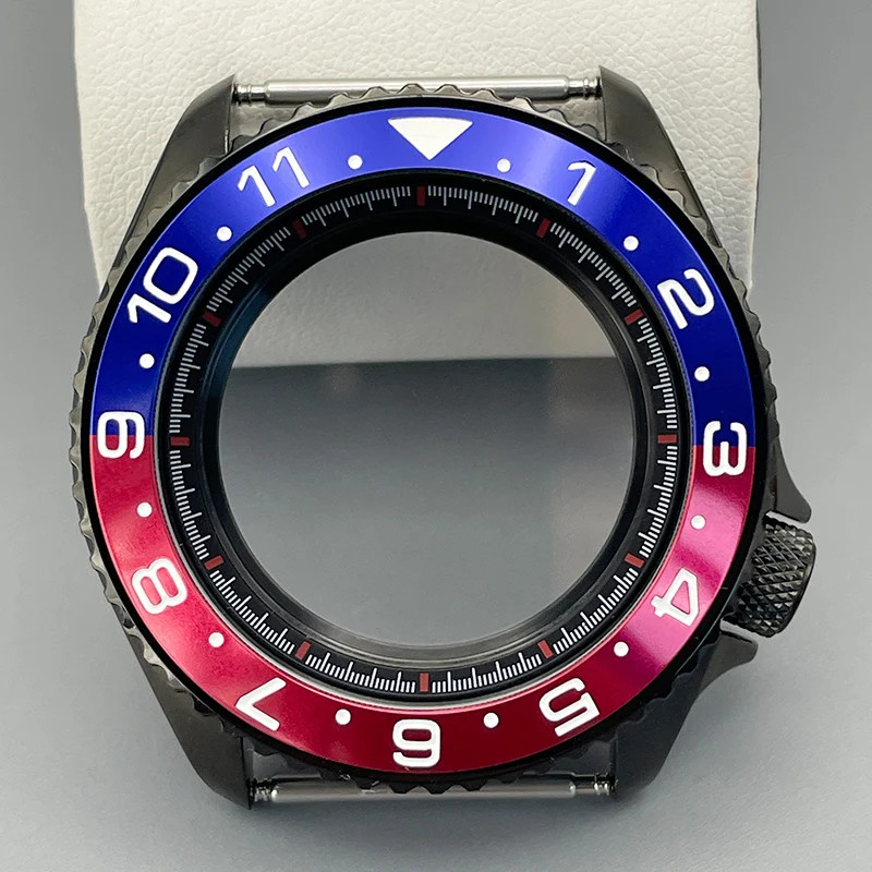 Black SKX007 Case 42mm NH35/36 Flat Sapphire Stainless Steel 22mm