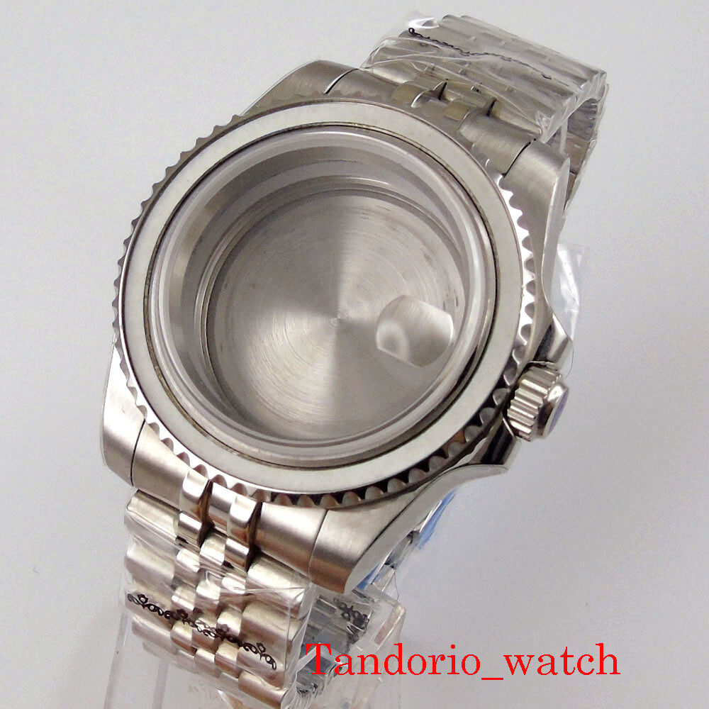 Fit NH35 NH36 Watch Case Jubilee Strap Rotating Bezel Sapphire Glass Screw Crown