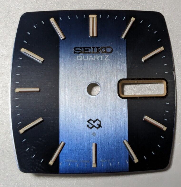 SEIKO 7546-5019 Watch Dial Two Tone Blue Sunburst Face with Silver Tone Markers