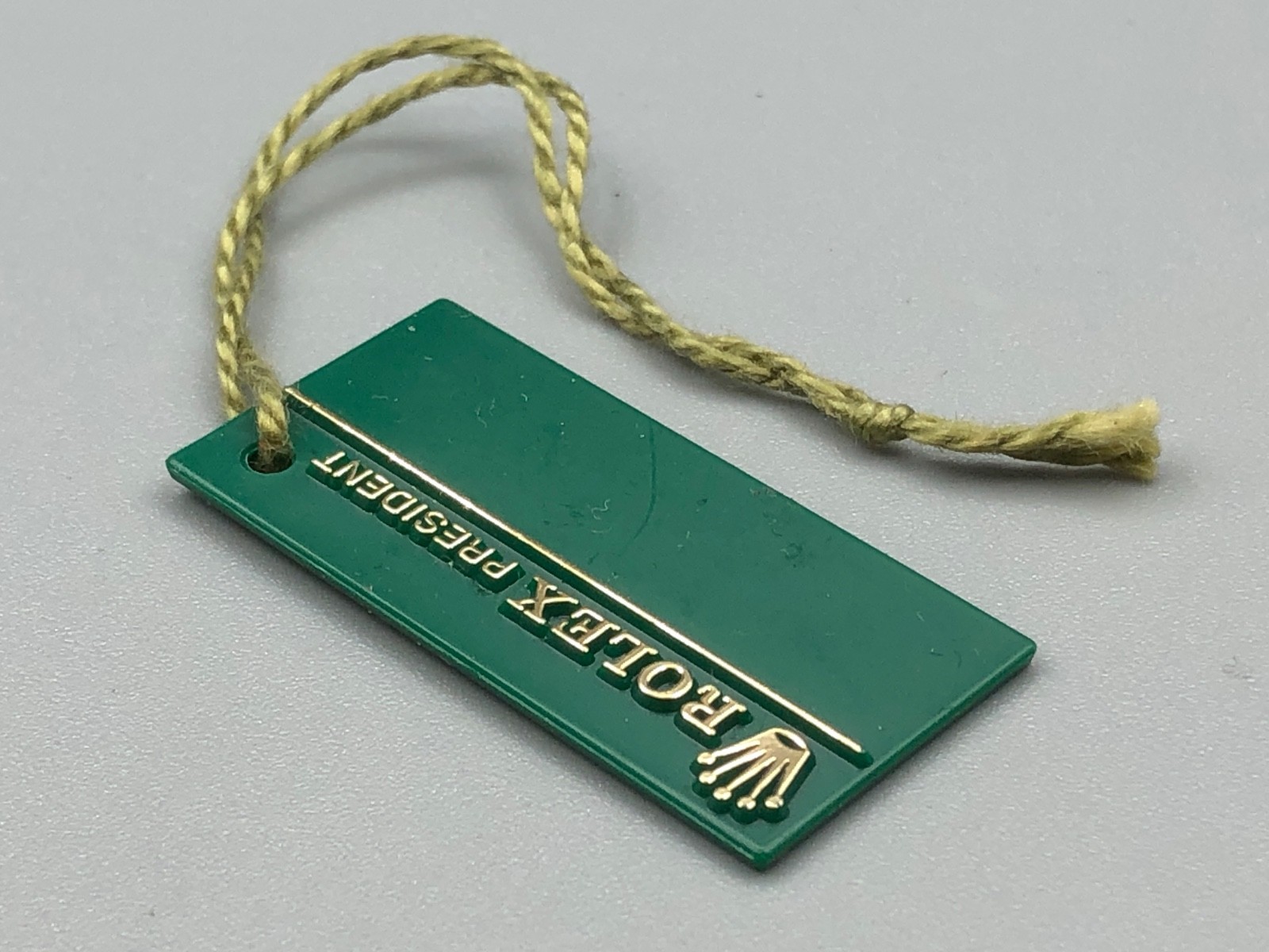 VINTAGE LATE 80s AND 90s 1980s 1990s GENUINE ROLEX PRESIDENT GREEN HANG TAG
