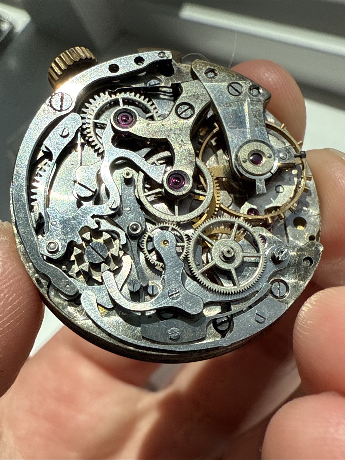 Angelus Cal 215 Chronograph Movement (Signed Alpina) Running