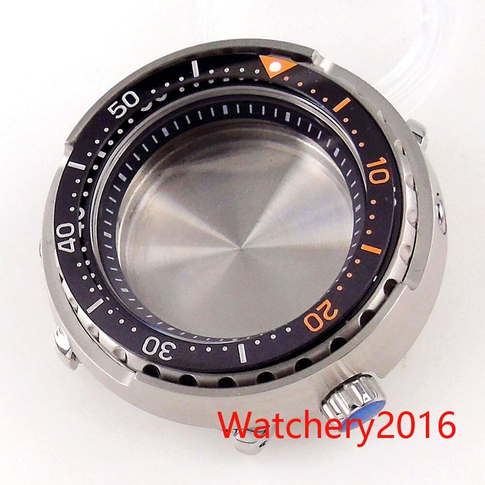 46.5mm Watch Case 4 O’clock Crown Sapphire Glass Fit Japan NH35 NH36 NH34 Watch