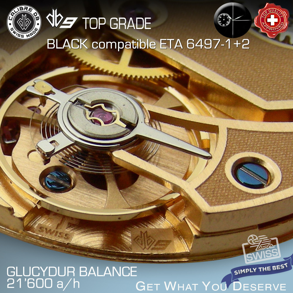 MOVEMENT CALIBRE db9 – ROSE GOLD – compatible ETA 6497-2, TOP GRADE, SWISS MADE
