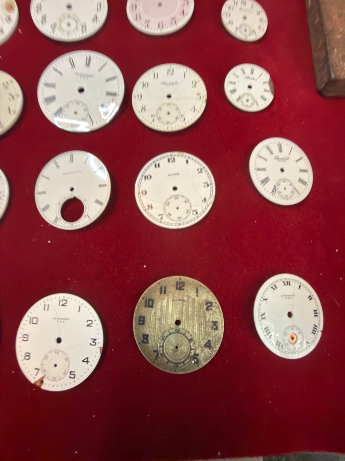 Lot of 124 Pocket watch dials, Misc sizes and brands: Many different brands