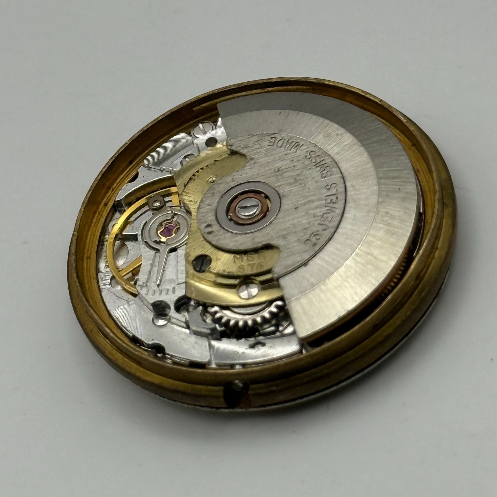 MSR S76/28 Watch Movement Garrard Date 21 Jewels Automatic Vintage Parts 30.5mm