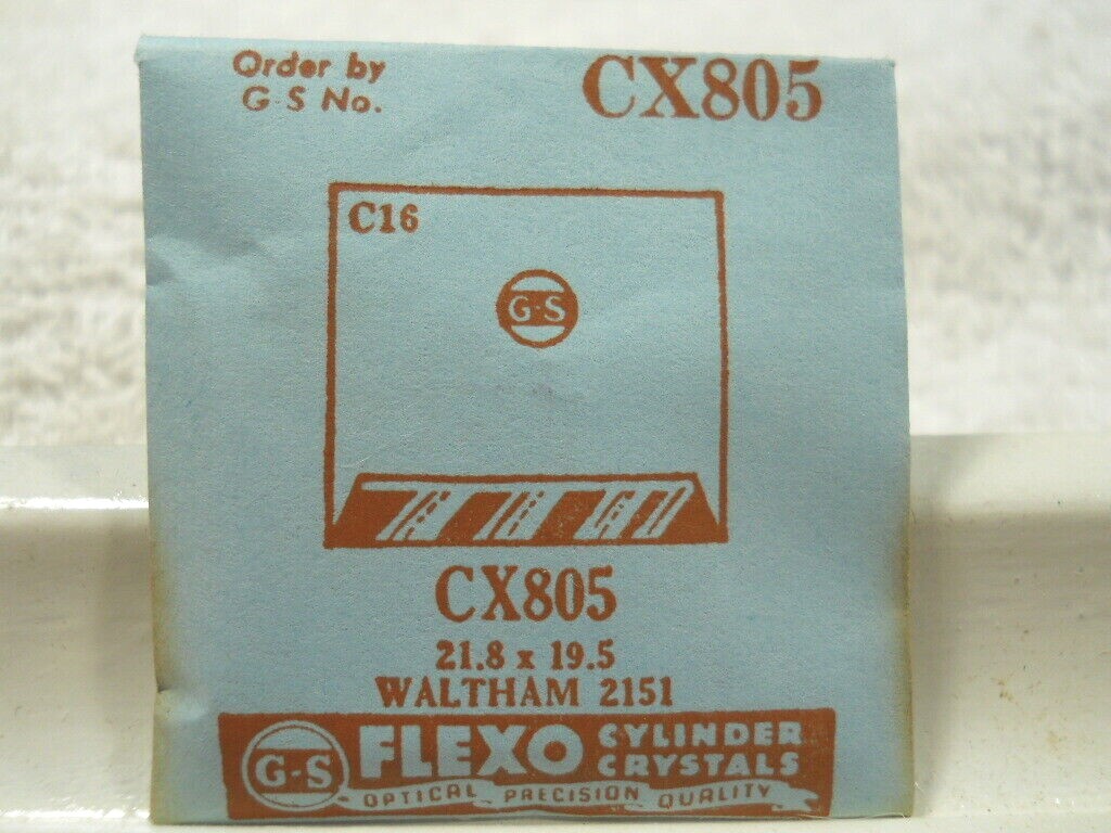 SUC RS603T GS CX805 Watch Crystal Fit Waltham 2151 – 21.8 x 19.5 mm Replacement