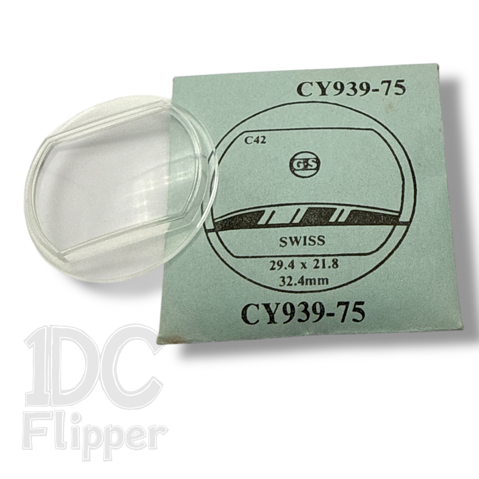 Swiss Watch Crystal G-S CY939-75 32.4mm TV Rectangle Cushion Step Shape NOS Read