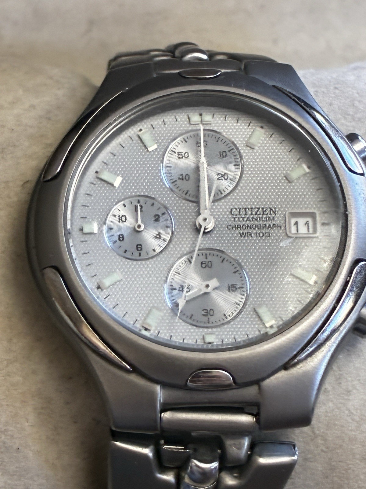 Citizen Watch Men 0510-H26990 Stainless St 100m Chrono Date Quartz NON WORKING