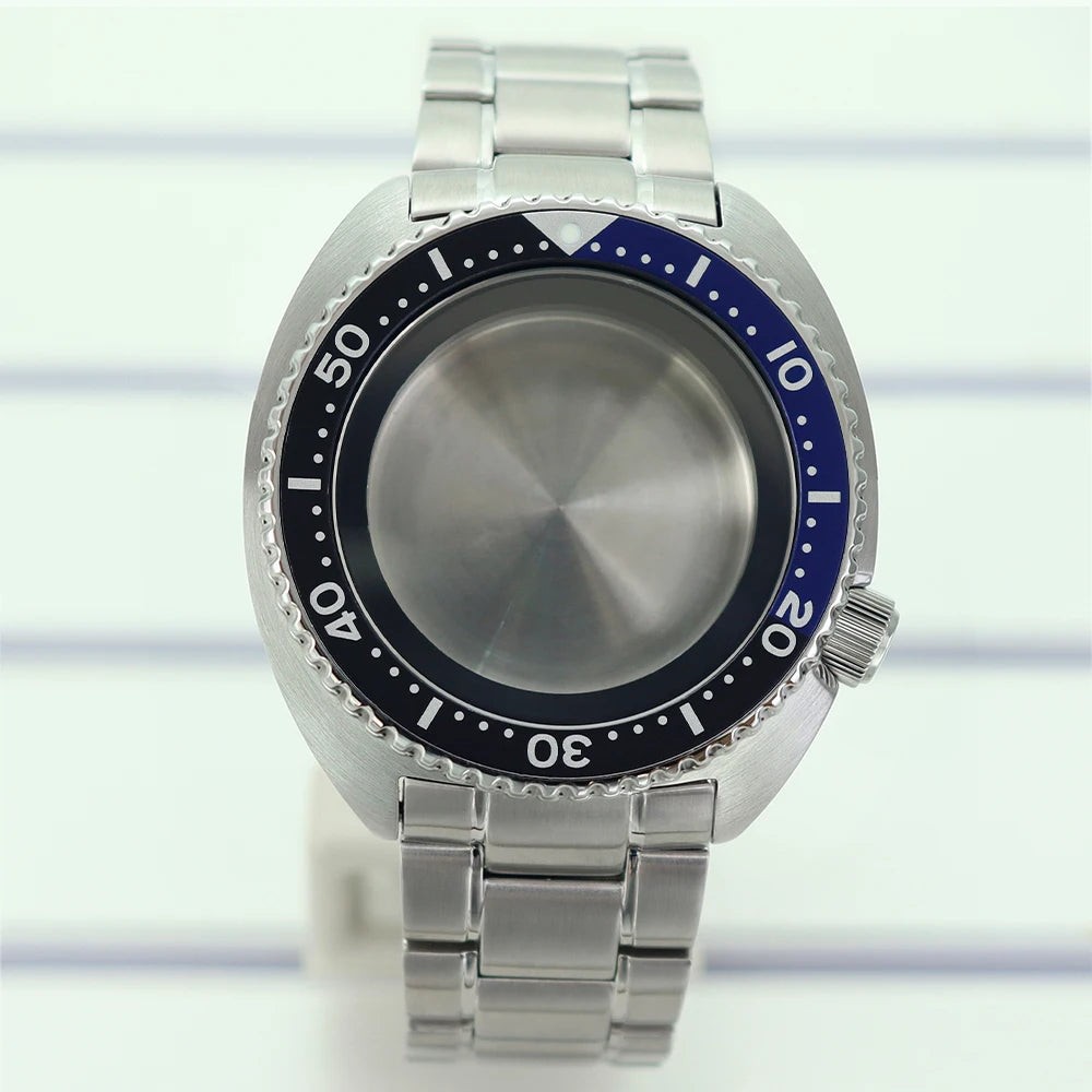 45mm Steel Watch Case Sapphire Glass For Mod skx big Abalone NH35 NH36 NH38