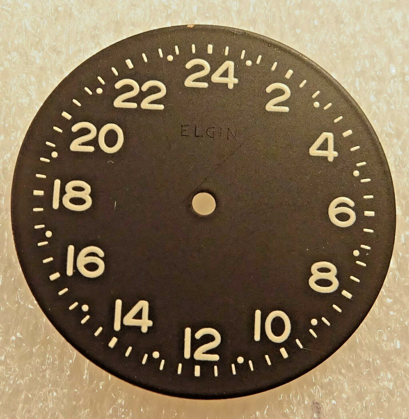 Elgin Wristwatch Military Dial 24 Hour 8/0 WWII New Old Stock 26.34mm Diameter