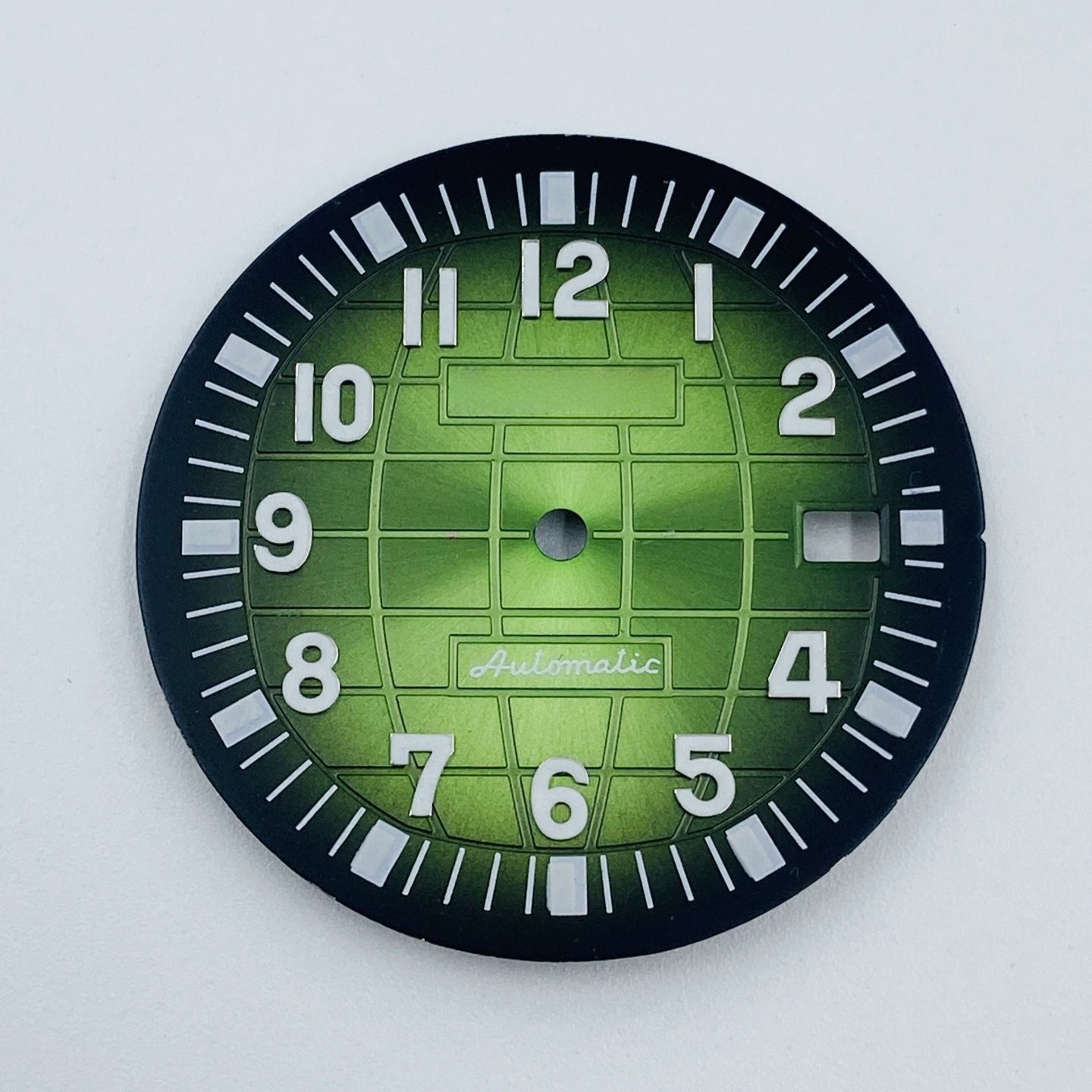 32mm Sun Pattern Watch Dial Green Luminous Date for Nh35 Nh36 Movement