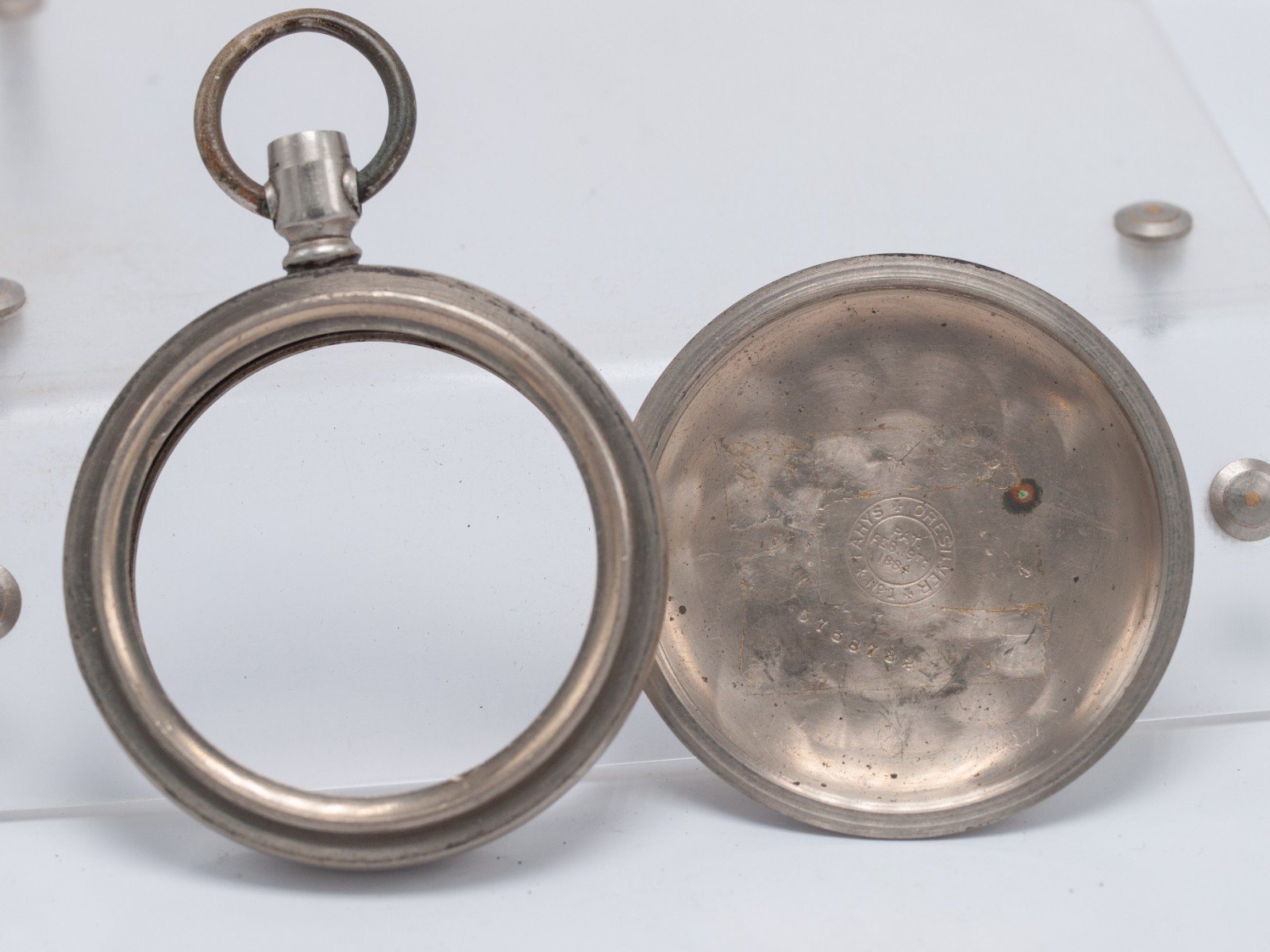 Fahys Oresilver 18s Pocket Watch Open Face Lever Set Case 55.8mm