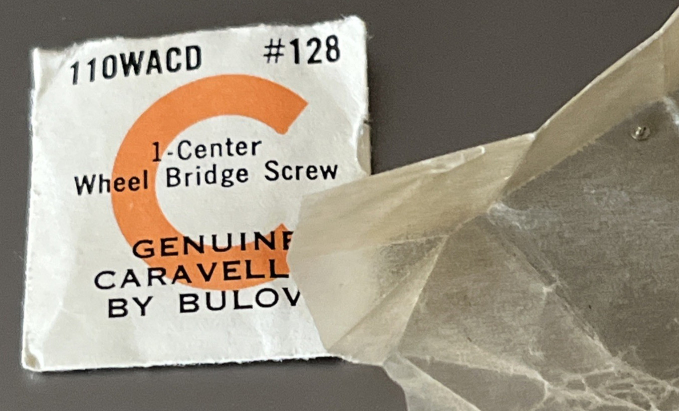 Bulova Caravelle Watch 11OWACD Movement Part #128 One CENTER WHEEL BRIDGE SCREW