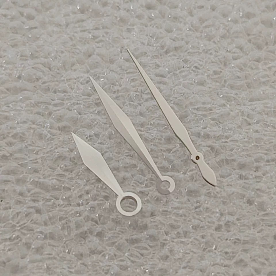 1 Set Simple Slim Sword Shape Watch Hand Silver Gold Rose Blue Gun For NH35 NH36