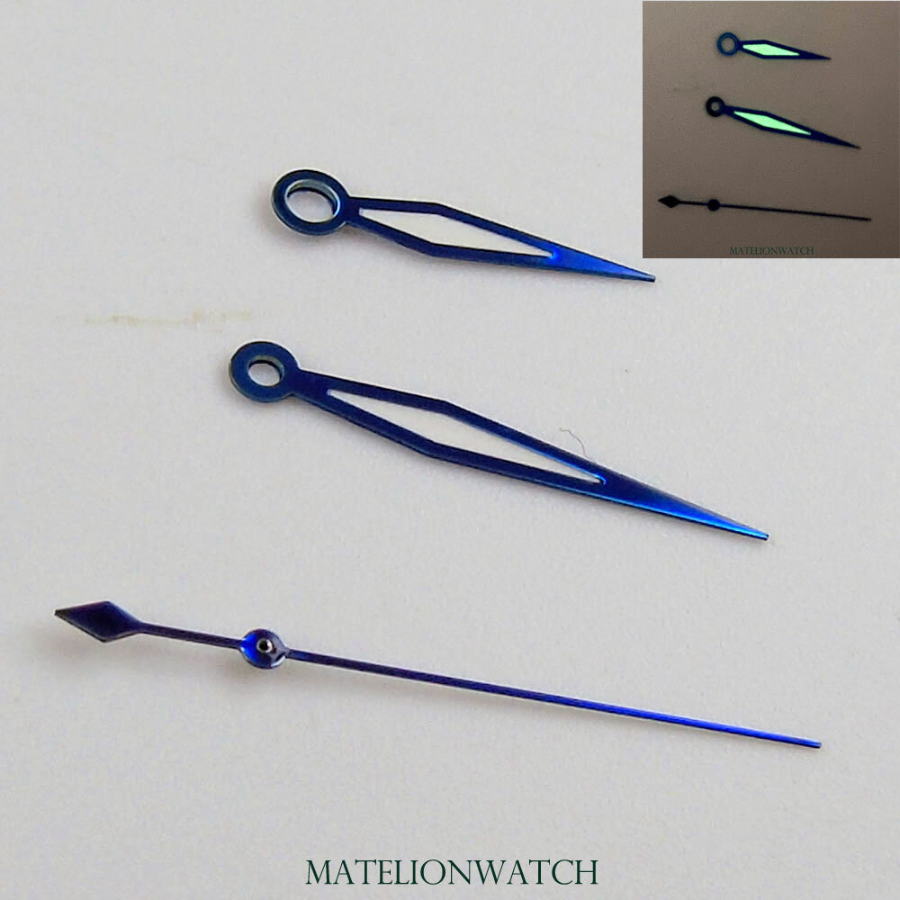 watch hands parts fit for Miyota8215 821A Mingzhu2813 green lume blue edge