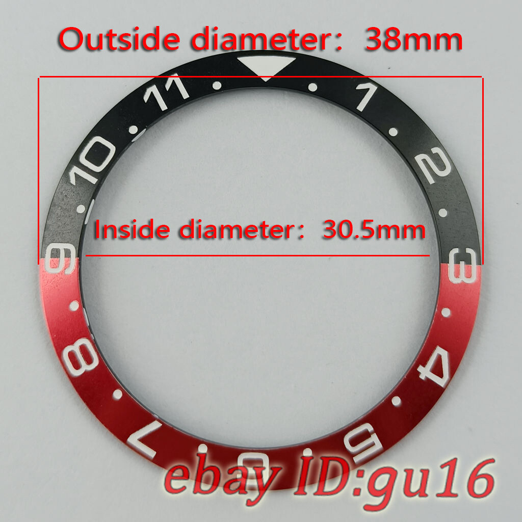 38mm high quality green blue purple titanium bezel insert fit 40mm watch case