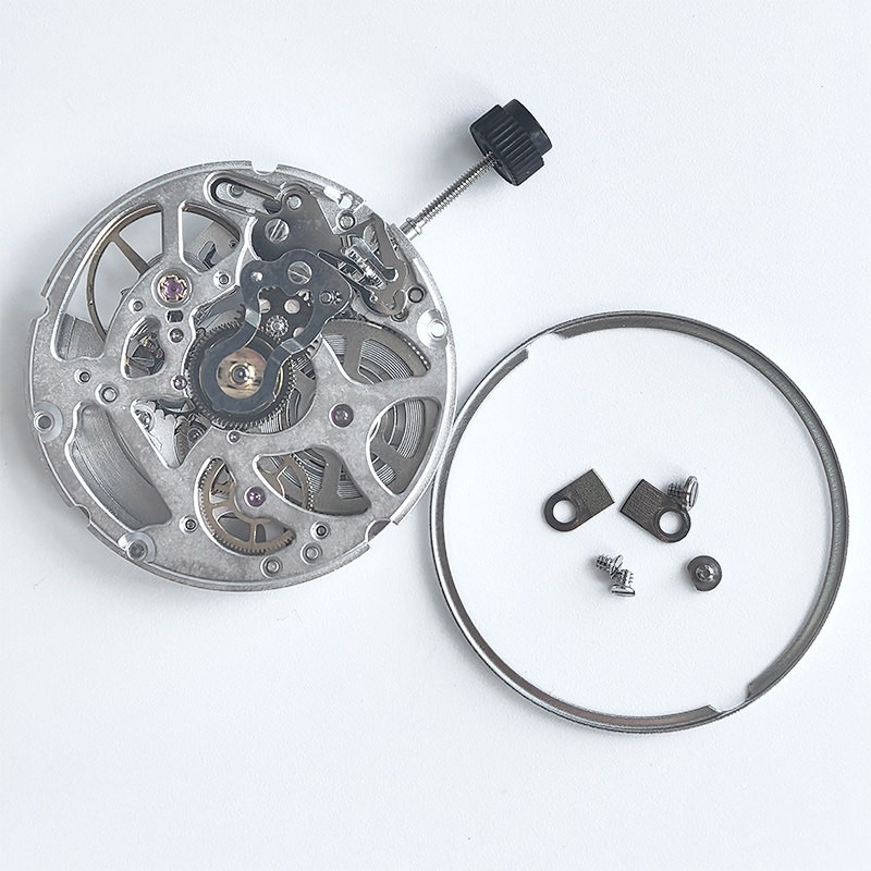 Precision Technology PT5404 Gold/Silver Hollow Movement For 2824/PT500 Case