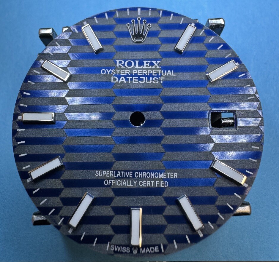 Rolex Datejust II 41mm Custom Blue Motif Lume Dial For Models 116300 & 116334