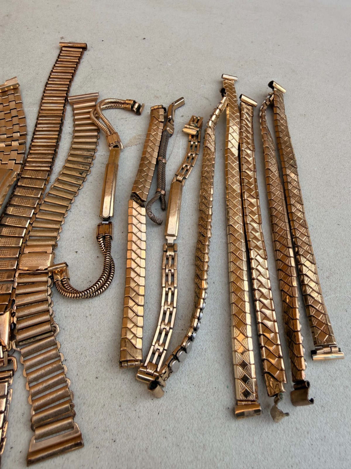 Vintage 9 ct rolled gold filled watch straps job lot scrap gold recovery 3