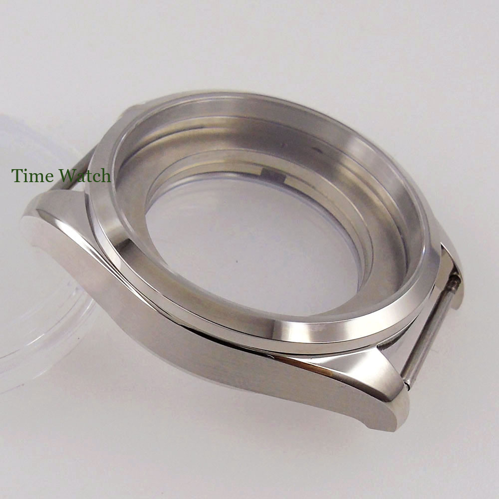 40mm Polished Sapphire Watch Case 316L For Miyota 8215 DG2813 Silver/Rose Gold