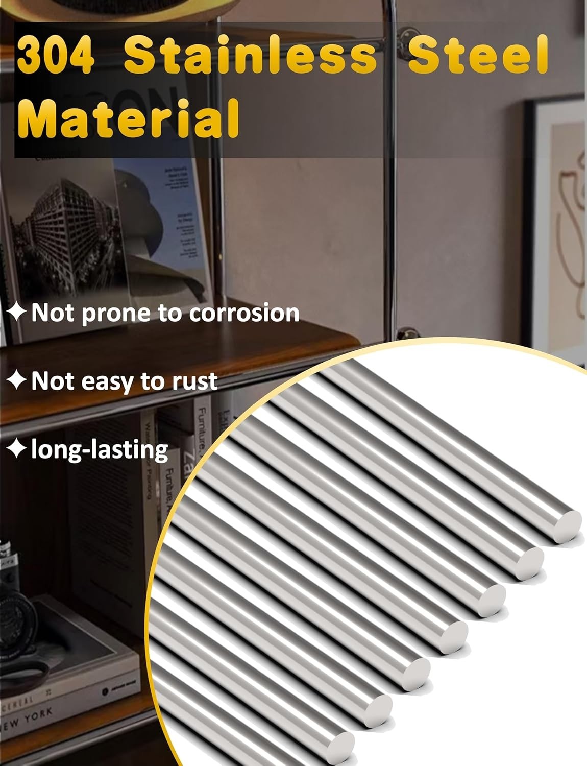 12x 3mm x 300mm 304 Stainless Steel Rods Metal Shaft DIY Craft Hobby Tool
