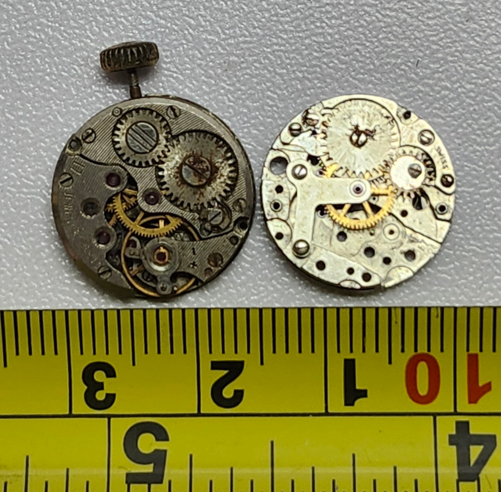 Lot of 2 Mechanical Watch Movements for Parts/Repair -FHF 57-21 & Caliber 815
