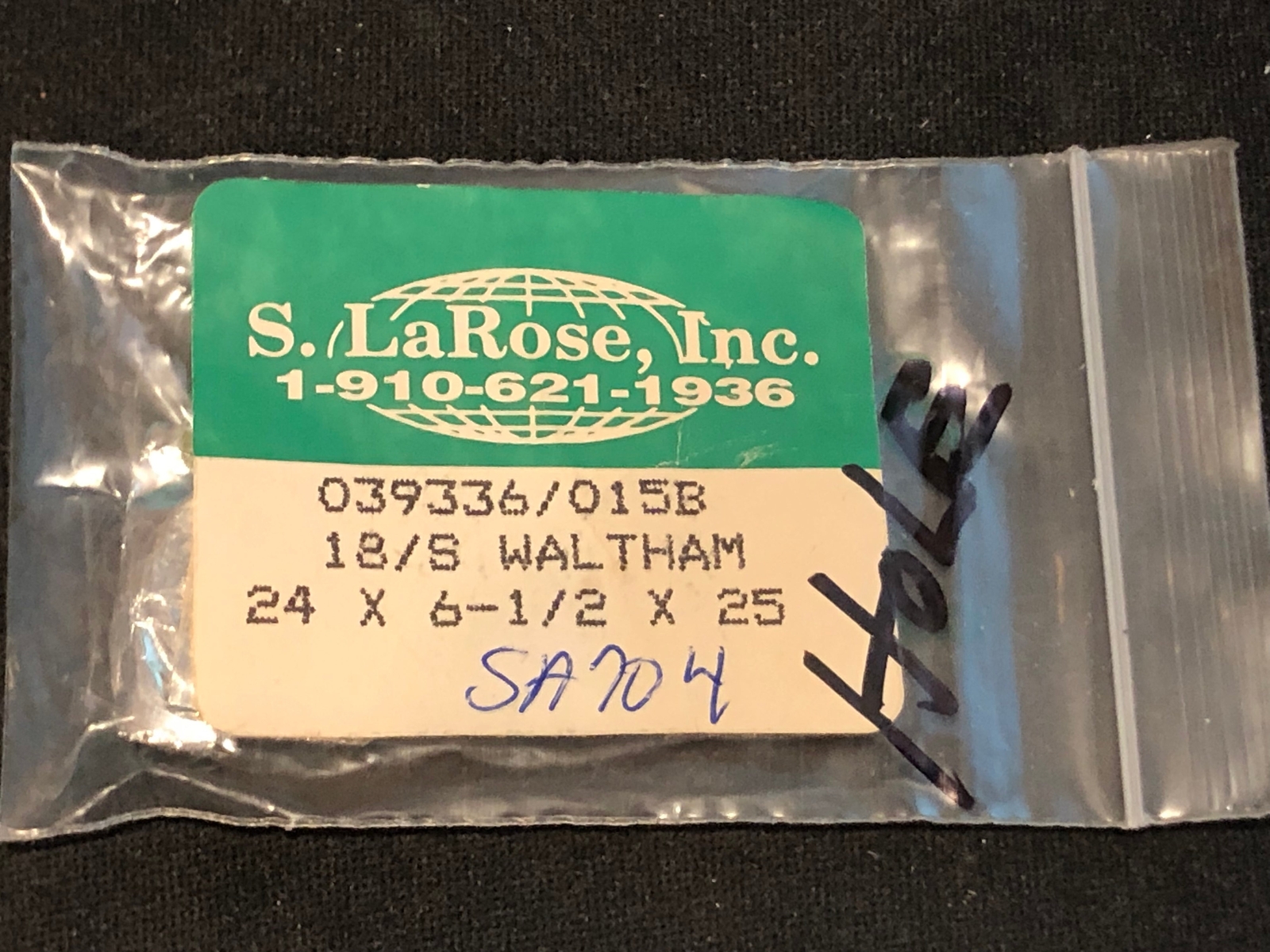 Waltham 18s Mainspring Factory No. 2222 from S. LaRose – Alloy