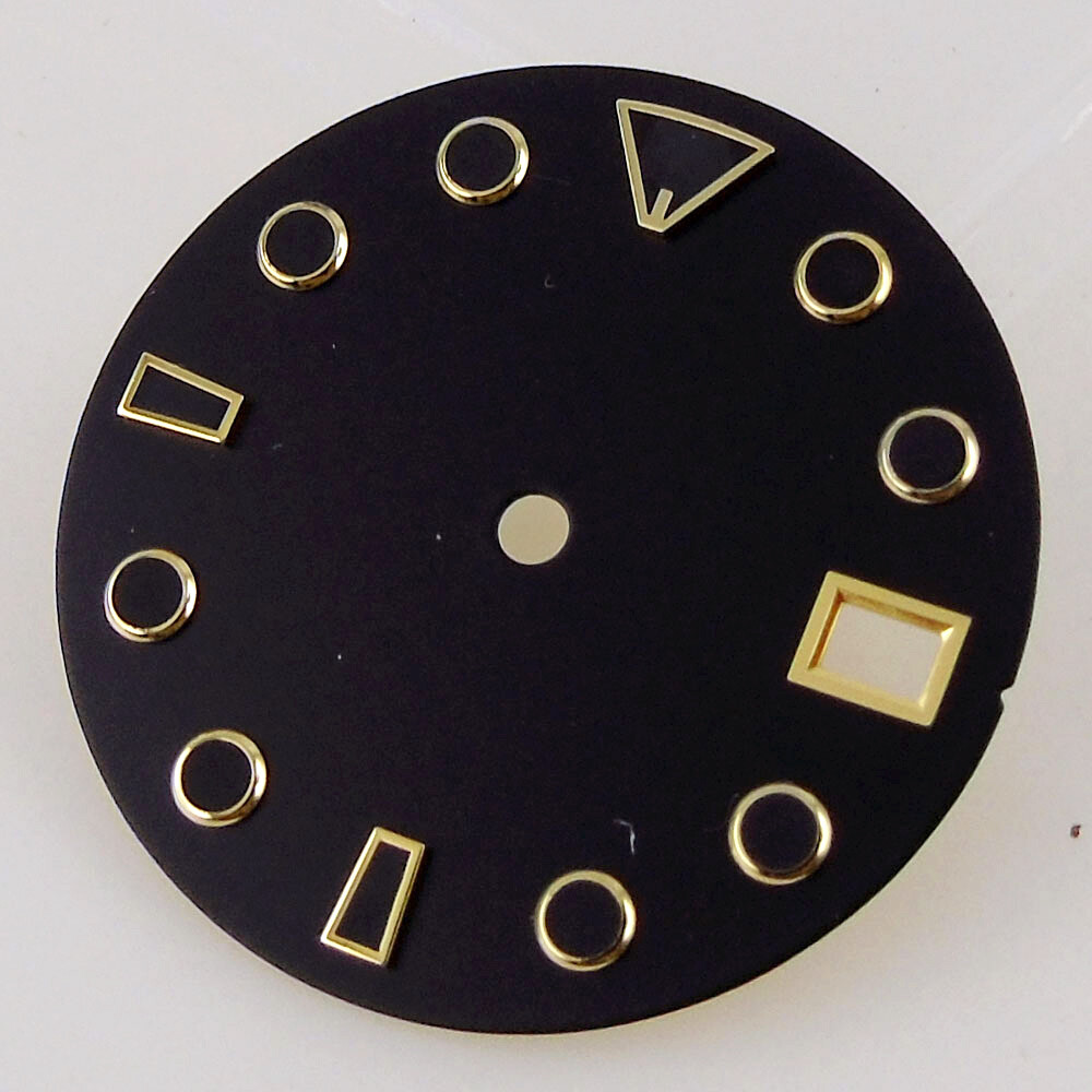 28.5mm Black Watch Dial Date Window Fit NH35 NH36 Automatic Movement Parts New