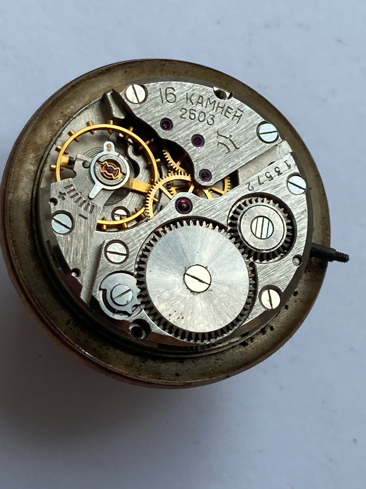 VINTAGE MEN WRIST WATCH FOR PARTS MOVEMENT RAKETA USSR PAKETA 12 CAL. 2603 16 J