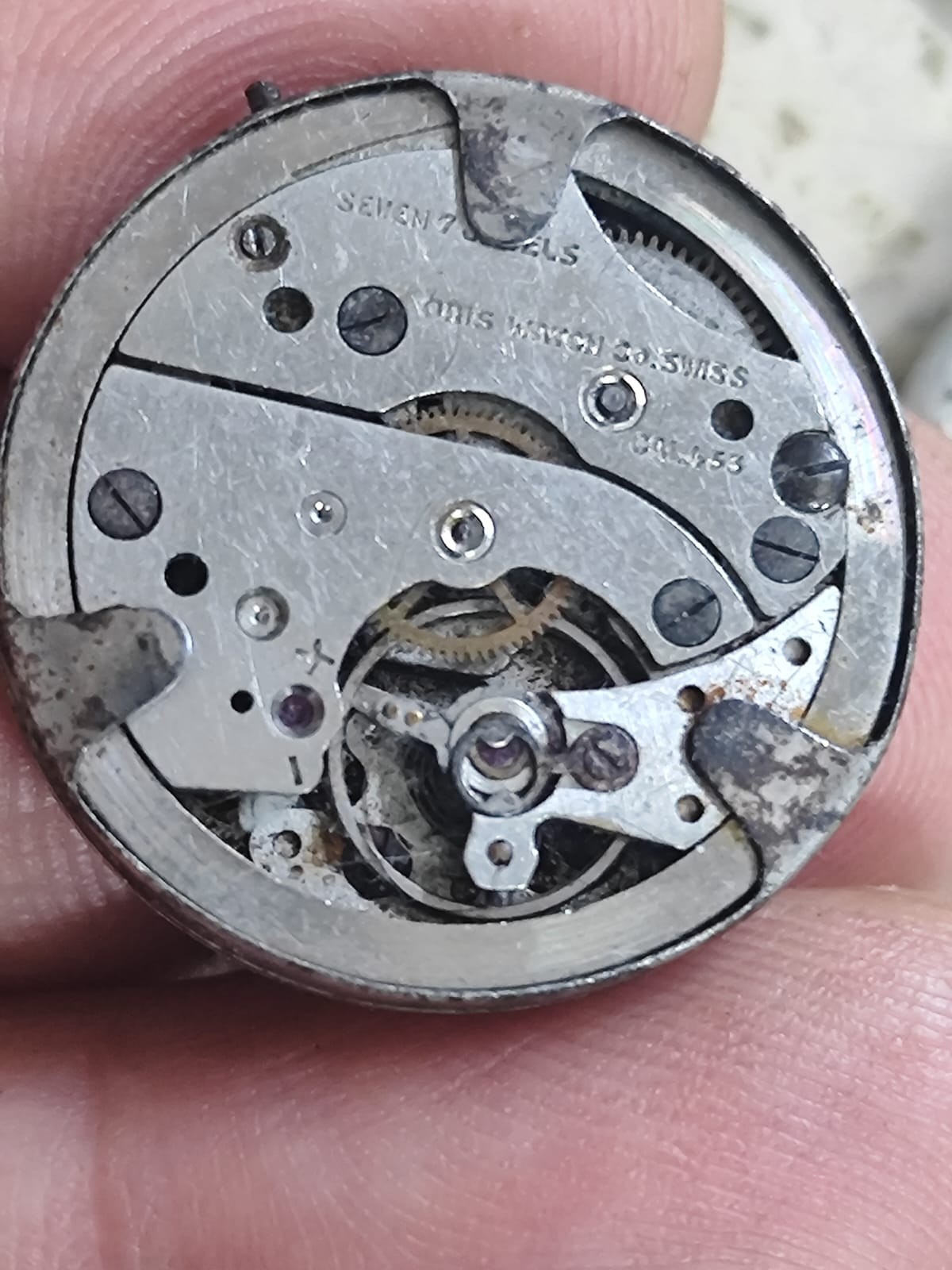 ORIS Cal 435 50s 7Jewel Movement Not Working for parts