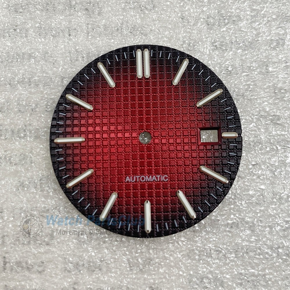 31.8mm Grid Green Luminous Calendar Watch Dial Fit NH35 NH36 Movement