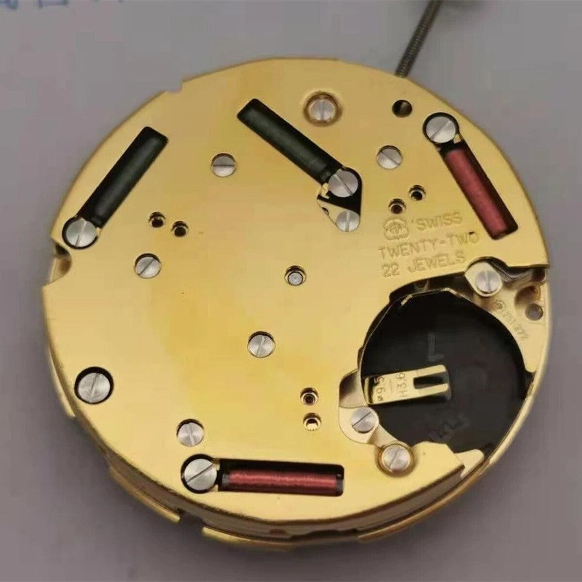 Swiss Made ETA 251.272 Quartz Movement 3 Hands Date Golden Watch Mechanism