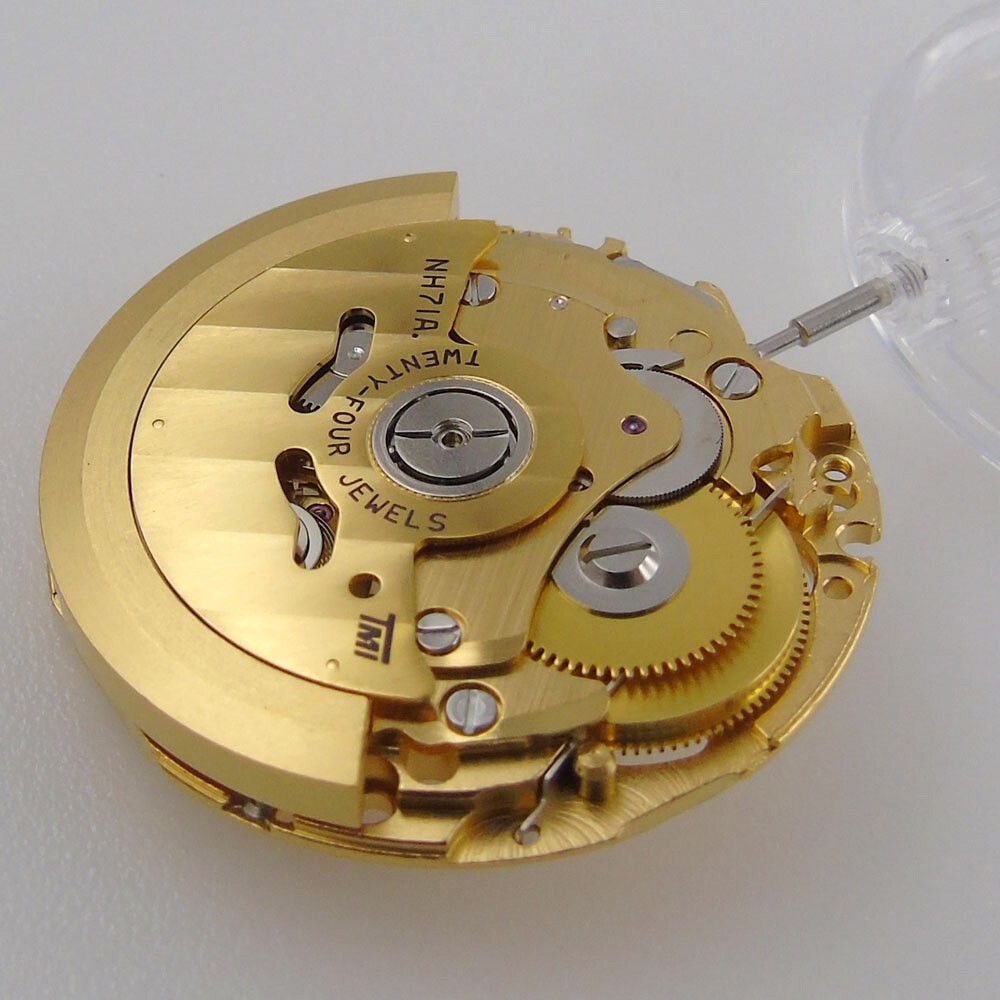 Japan 24 Jewels Gold NH71A Genuine Hollow Out Automatic Movement Watch Parts