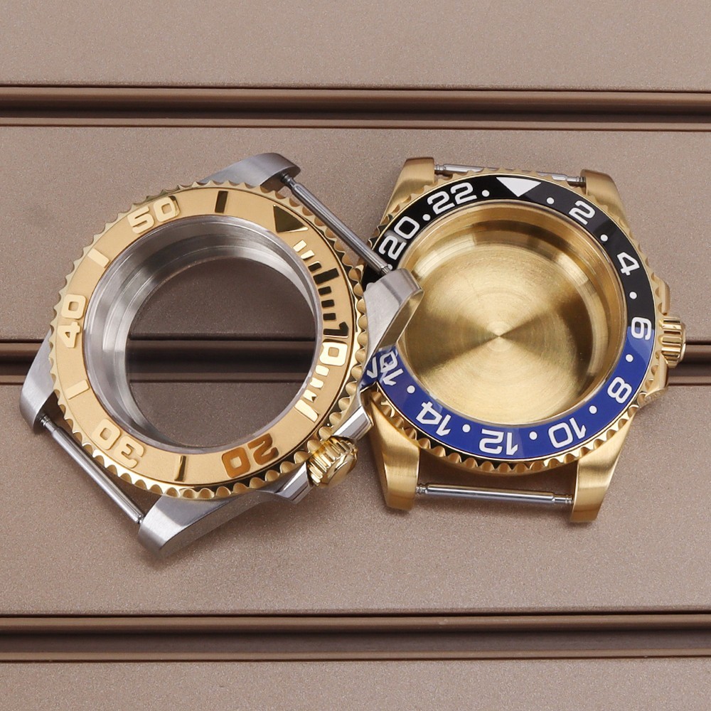 40mm Luxurious Oyster Golden Watch Case Modify gmt sub Mods For Seiko NH35 36 38
