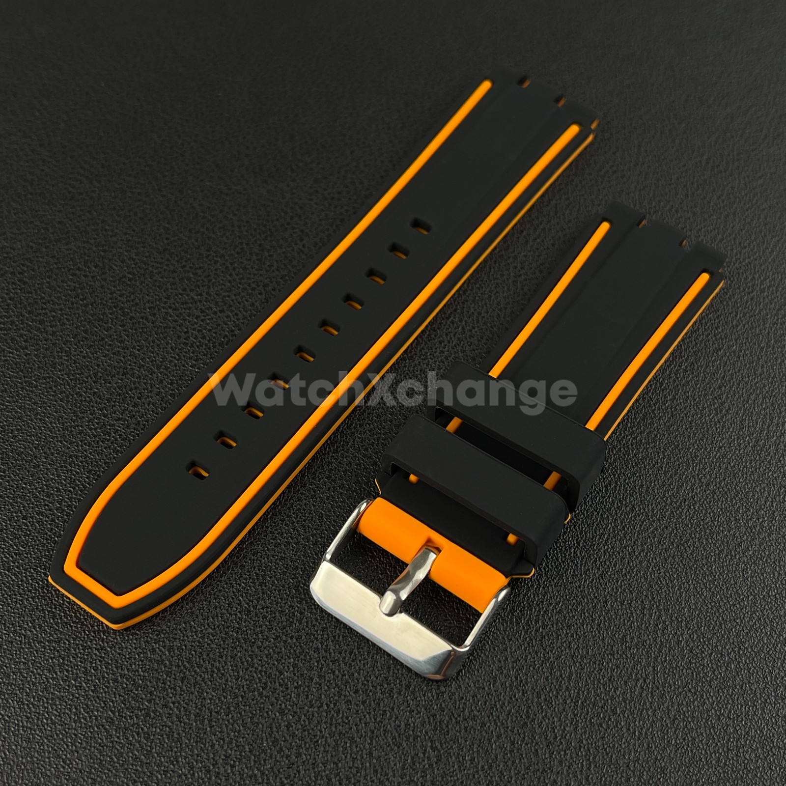 Orange Black Silicone Watch Strap Band For SWATCH Irony YVS400 YVS451 YVB404