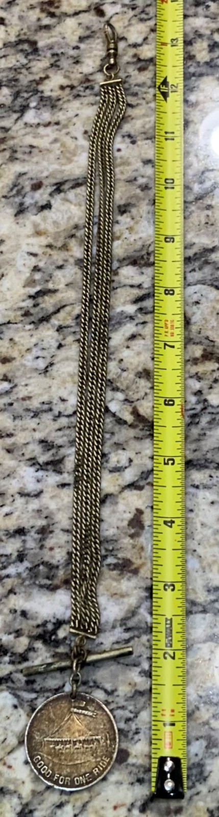 Vintage Pocket Watch Chain Carnival Carousel Good For Ride Token Fob