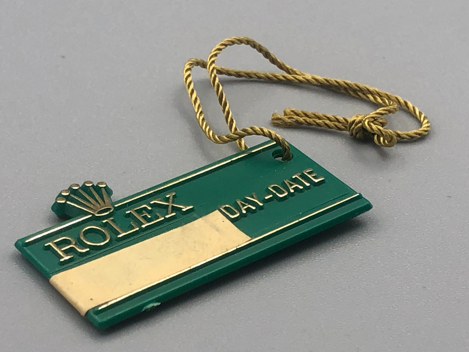 VINTAGE 70s 80s GENUINE BIG CROWN ROLEX DAY-DATE WATCH GREEN HANG TAG