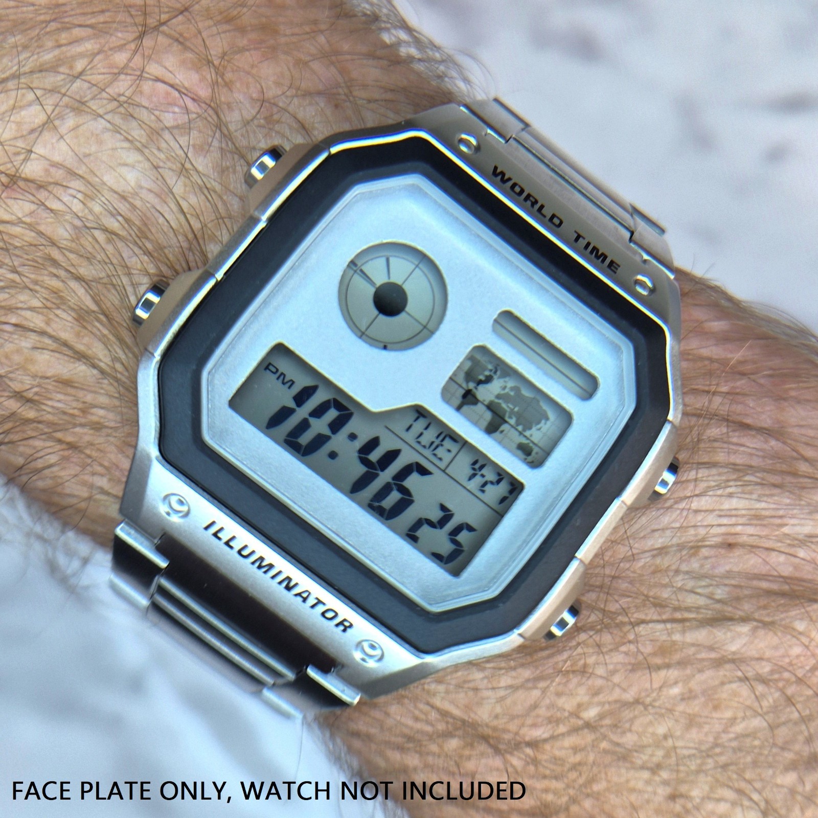 Laser-cut, Bead-blasted Aluminium Face Plate for Casio AE-1200 (Casio Royale)