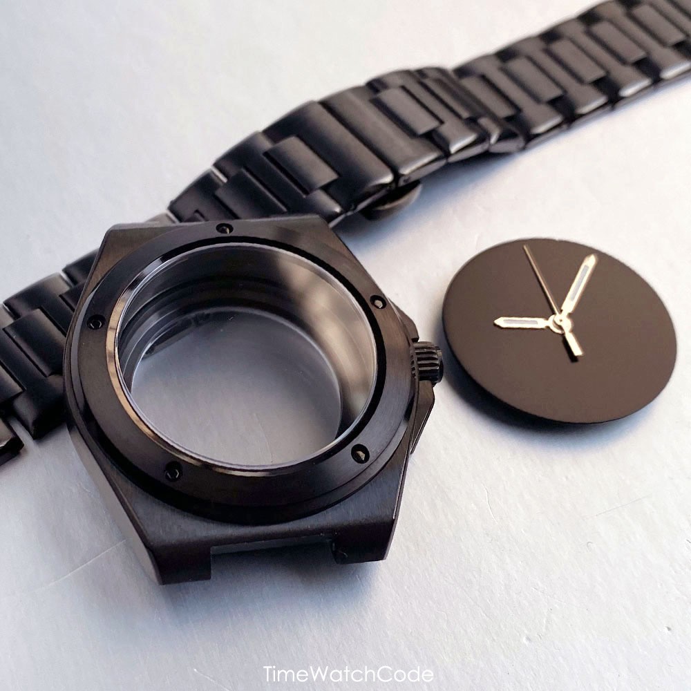 NH35A Ingenieur Watch Case Black PVD 40mm for NH34 NH36 NH38 NH70/71/72 Sapphire